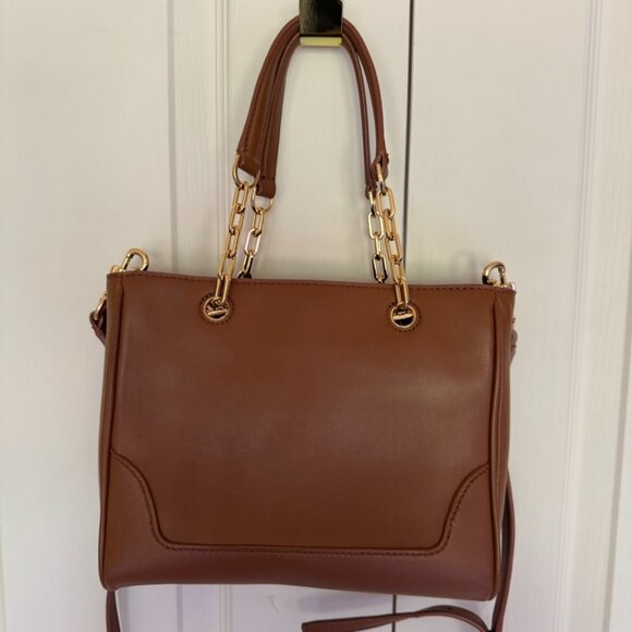 Tory Burch Eleanor Satchel smooth leather color Brown with gold tone logo - Picture 3 of 8